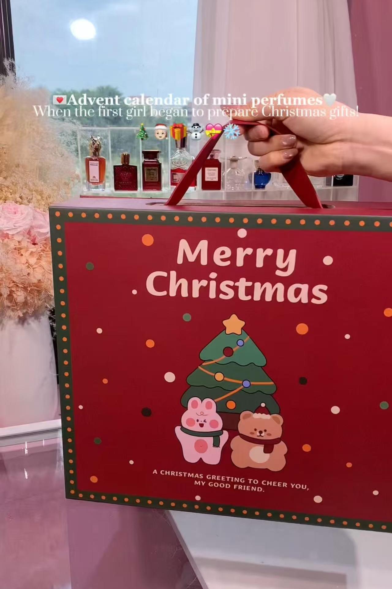 Red Christmas Advent Calendar Box