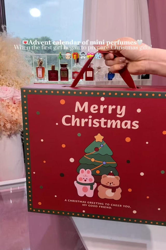 Red Christmas Advent Calendar Box