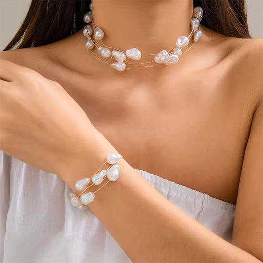 Lustrous White Pearl Necklace