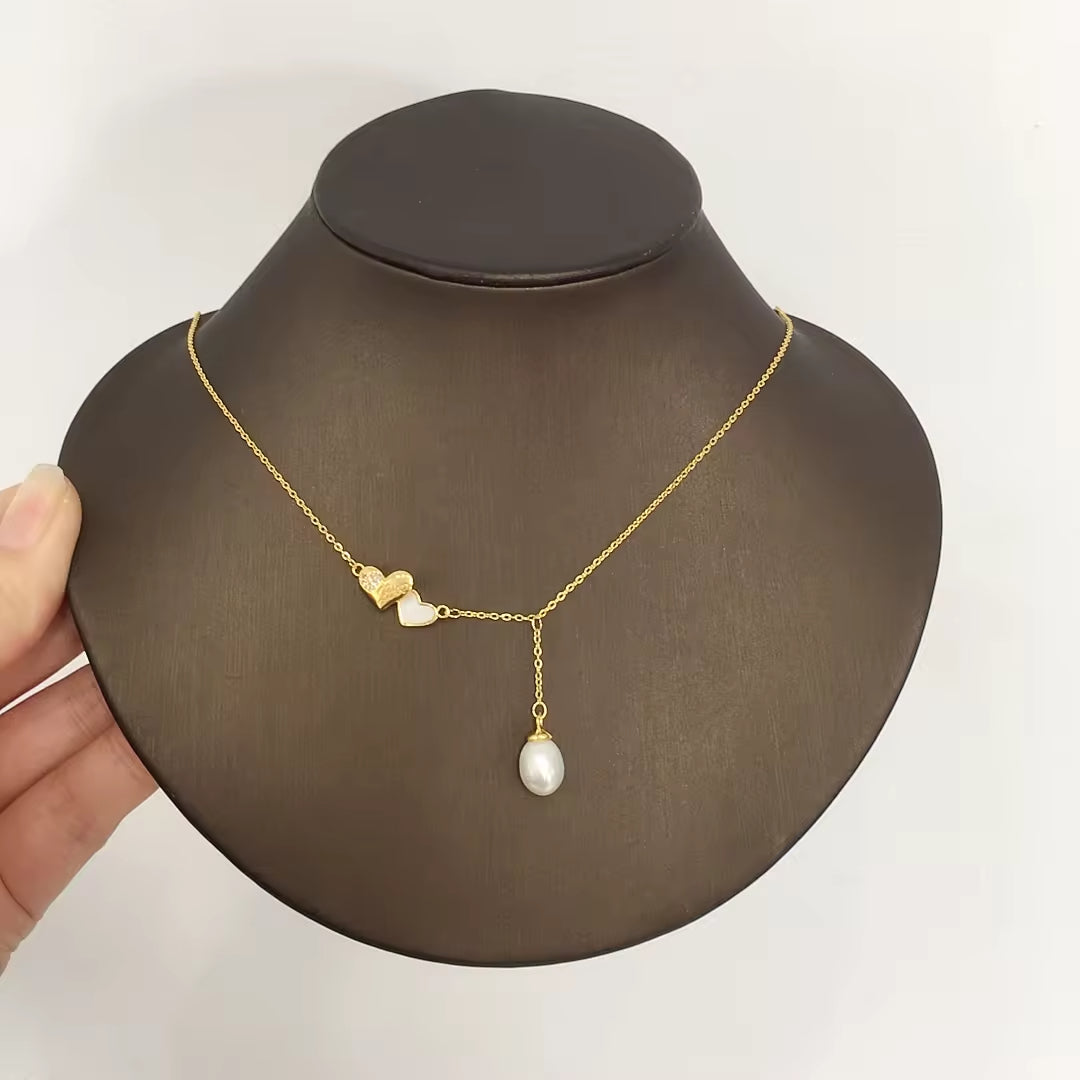 Mother-of-Pearl Drop Necklace