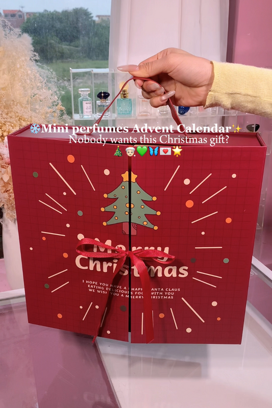 Red Christmas Advent Calendar Box